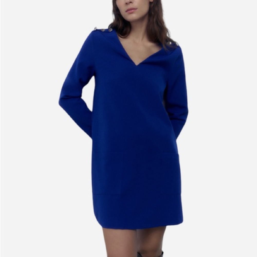 Zara cobalt blue shift dress